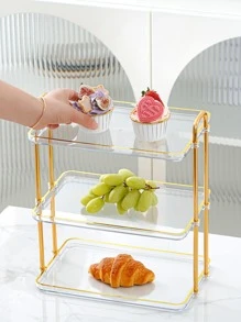 1pc Multi-layer Tray With Handle - Clear - View 6