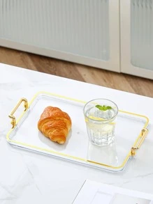 1pc Multi-layer Tray With Handle - Clear - View 2