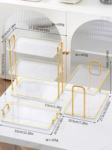 1pc Multi-layer Tray With Handle - Clear - View 7