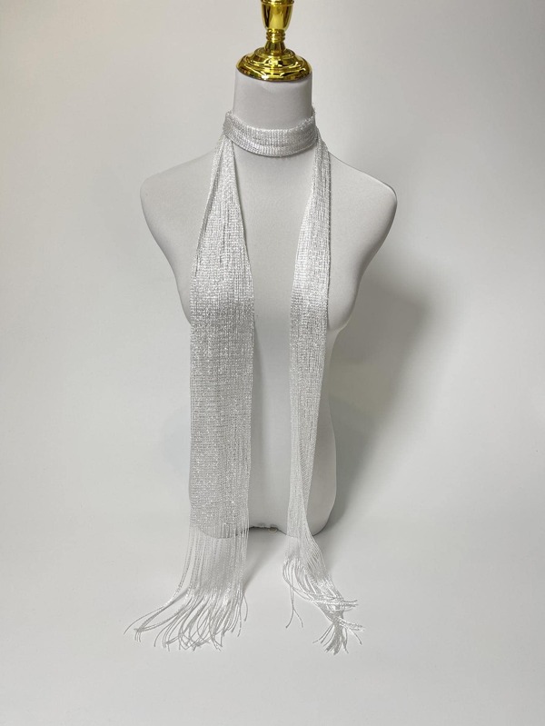 Party 1pc Women Solid Fringe Decor Fashion Scarf For Daily Life Accessories Women