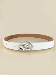 1 Nữ Trang trí ngôi sao Khóa hình bầu dục Thắt lưng thời trang để trang trí hàng ngày - trắng - Xem 3