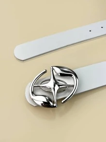 1 Nữ Trang trí ngôi sao Khóa hình bầu dục Thắt lưng thời trang để trang trí hàng ngày - trắng - Xem 4