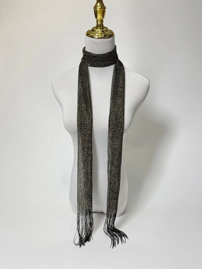 Party 1pc Women Solid Fringe Decor Fashion Scarf For Daily Life Accessories Women Winter Fall