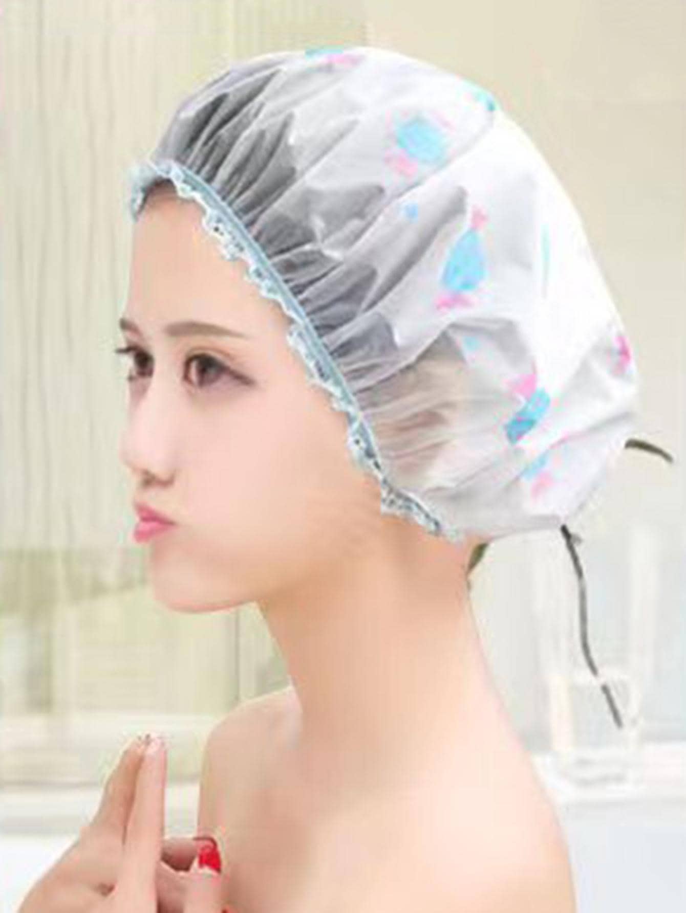 1 pieza Gorro de ducha PVC ducha modernista con patrón de caramelo impermeable para cuarto de baño - transparente - Ver 1