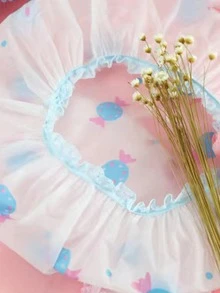 1 pieza Gorro de ducha PVC ducha modernista con patrón de caramelo impermeable para cuarto de baño - transparente - Ver 4