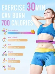 1 pieza Aro de ejercicio ajustable de 24 nudos de ABS púrpura desmontable - Morado - Ver 4