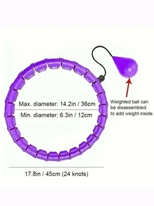 1 pieza Aro de ejercicio ajustable de 24 nudos de ABS púrpura desmontable - Morado - Ver 5