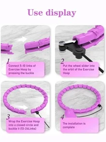 1 pieza Aro de ejercicio ajustable de 24 nudos de ABS púrpura desmontable - Morado - Ver 3