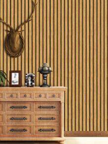 1卷木质条纹图案墙纸，简约VC墙贴卷装家居装饰，装修贴纸撕拉墙板，墙纸，壁纸，春季装饰用品让您的家焕然一新，拉玛装饰贴纸 - 彩色 - 查看 2