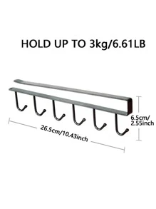 1pc Iron Hanging Storage Rack, Modern Black Non Bore Kitchen Hanging Storage Rack For Home - Black - View 2