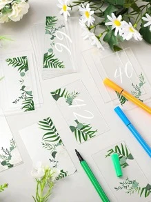 10 Peças Cartões de Lugar Acrílicos Transparentes para Casamento e Festa, Placas Retangulares em Acrílico Branco em Branco para Sinalização de Assentos