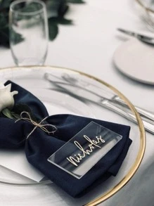 10 Peças Cartões de Lugar Acrílicos Transparentes para Casamento e Festa, Placas Retangulares em Acrílico Branco em Branco para Sinalização de Assentos