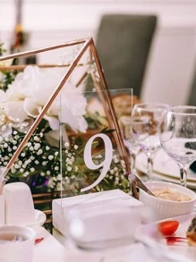 10 Peças Cartões de Lugar Acrílicos Transparentes para Casamento e Festa, Placas Retangulares em Acrílico Branco em Branco para Sinalização de Assentos