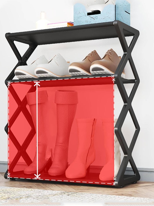 1pc Plastic Shoe Rack, Minimalist Plain Multilayer Shoe Storage Rack