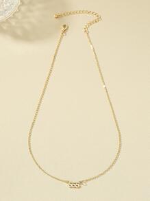 1 PC Thời Trang Số 555 Mặt Dây Chuyền Vòng Cổ Cho Phụ Nữ Để Trang Trí Hàng Ngày - Vàng - Xem 4