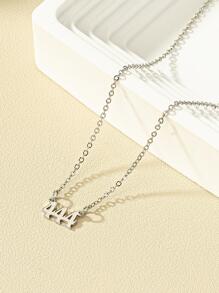 1 PC Thời Trang Số 444 Mặt Dây Chuyền Vòng Cổ Cho Phụ Nữ Để Trang Trí Hàng Ngày - Bạc - Xem 2