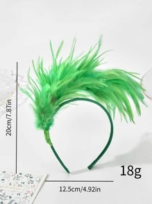 1入組女式羽毛頭帶，適合化妝、派對、舞蹈、舞台表演、服裝、節慶、萬聖節