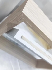 6/7/8英寸雙面木旋轉相框支架帶1隨機簡約風格印花 - 駝色 - 查看 5