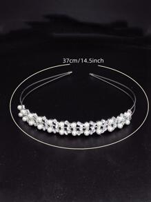 1件新娘銅合金頭帶,婚禮髮飾,適用於日常和特殊場合,優雅大方 - 銀色 - 查看 2