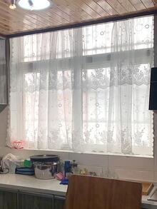 1pc Floral Lace Window Valance - White - View 2