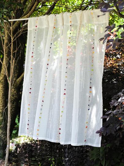 1片多色垂直條紋窗簾,北歐風格短纖維簾,適用於窗戶、櫥櫃、門、戶外