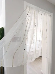 1片多色垂直條紋窗簾,北歐風格短纖維簾,適用於窗戶、櫥櫃、門、戶外 - 彩色 - 查看 6