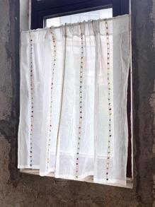 1片多色垂直條紋窗簾,北歐風格短纖維簾,適用於窗戶、櫥櫃、門、戶外 - 彩色 - 查看 5