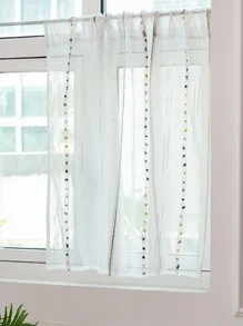 1片多色垂直條紋窗簾,北歐風格短纖維簾,適用於窗戶、櫥櫃、門、戶外 - 彩色 - 查看 4