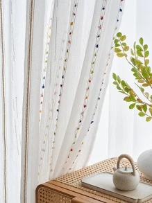 1片多色垂直條紋窗簾,北歐風格短纖維簾,適用於窗戶、櫥櫃、門、戶外 - 彩色 - 查看 12
