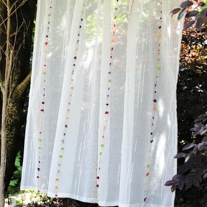 1 Pezzo Tenda A Righe Verticali Colorate, Tendaggio Corto In Fibra Di Poliestere Stile Nordico, Adatto Per Finestre, Armadi, Porte, Esterno