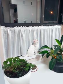 1pc Hollow Out Window Valance - White - View 1