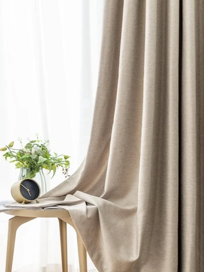 Solid Color Single Panel Curtain, Modern Polyester Single Panel Blackout Curtain For Outdoor