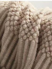 1pc Retro Style Solid Color Knitted Blanket With Tassels, Soft & Warm Sofa Cover, Season Bedspread, Home Decor Accessory For Living Room And Bedroom