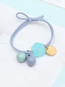 3入組女士球和珠子裝飾時尚髮圈適用於頭髮裝飾用品 - 彩色 - 查看 2