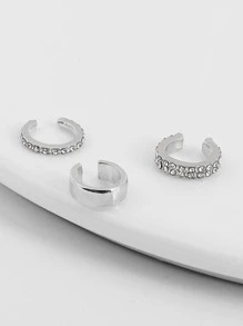 3pcs/set Glamorous Cubic Zirconia Decor Ear Cuff For Women For Daily Decoration