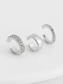 3pcs/set Glamorous Cubic Zirconia Decor Ear Cuff For Women For Daily Decoration