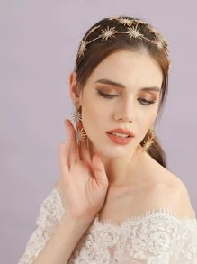 1 Nữ Kim Cương Giả & Trang Trí Mặt Trời Băng Đô Thời Trang Trang Trí Tóc - Vàng - Xem 5