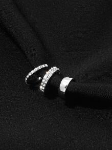 3pcs/set Glamorous Cubic Zirconia Decor Ear Cuff For Women For Daily Decoration