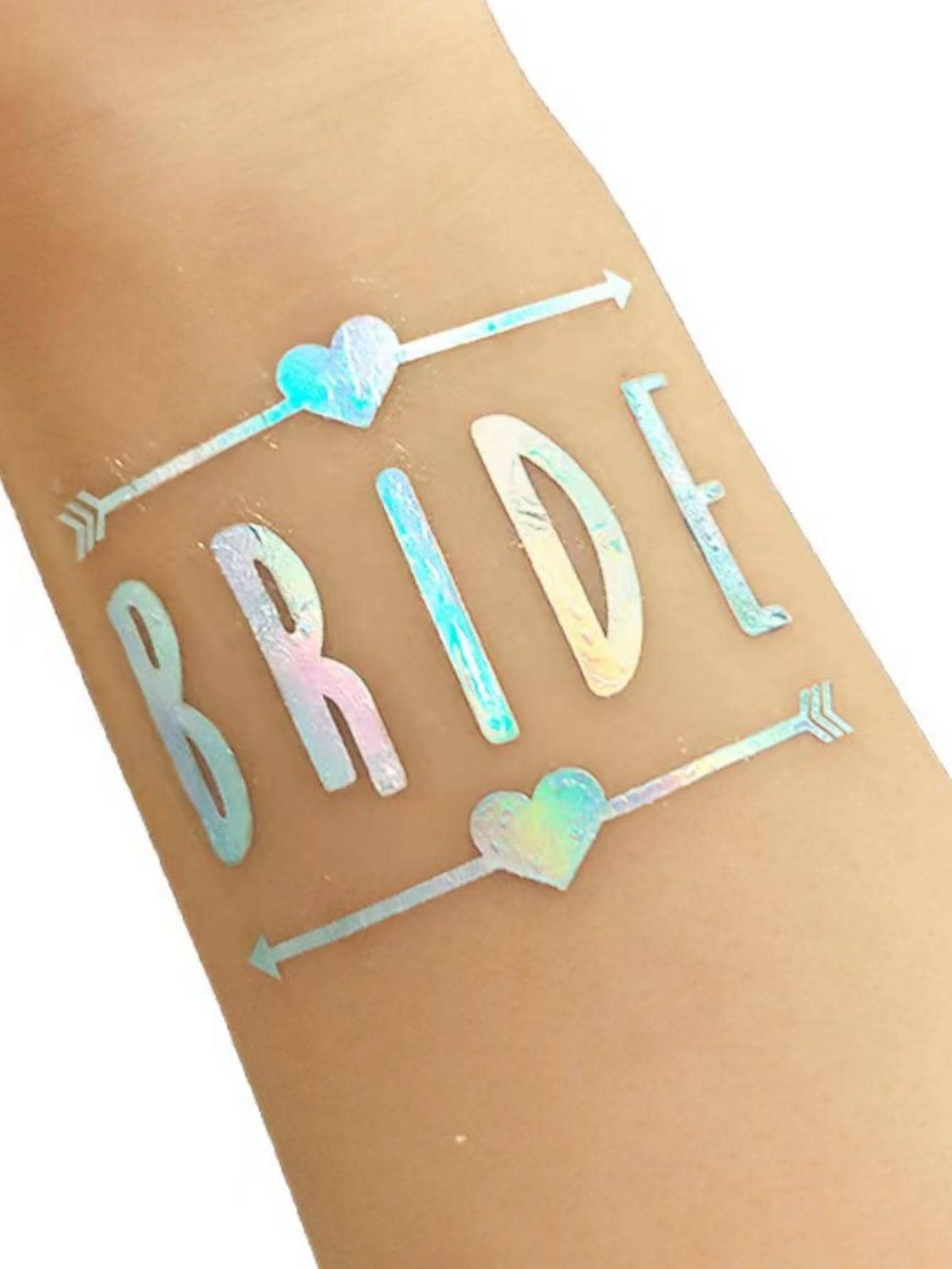 10 cái Letter & Heart Pattern Hình xăm tạm thời Sticker cho Wedding Party Ủng hộ - Nhiều màu - Xem 1