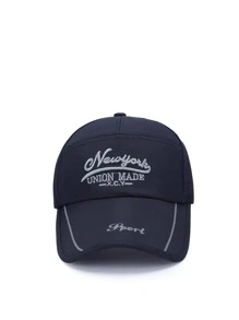 1入組男士女性字母刺繡時尚棒球帽適用於日常 - 藍色 - 查看 1