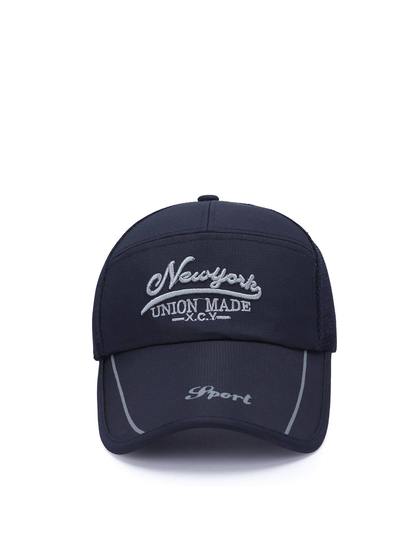 1入組男士女性字母刺繡時尚棒球帽適用於日常 - 藍色 - 查看 1