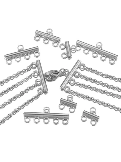 10 pcs/lot stainless steel multi-layer chain clasp string connector DIY jewelry accessories connector