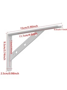 1套不銹鋼擱板支架 - 白色 - 查看 7