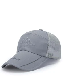 1pc Women Letter Embroidered Sun Protection Fashionable Baseball Cap For Daily Life - Grey - View 3