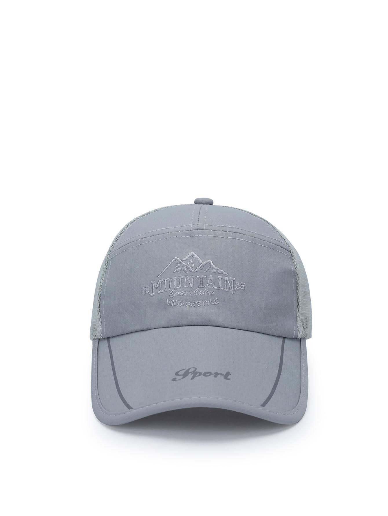 1pc Women Letter Embroidered Sun Protection Fashionable Baseball Cap For Daily Life - Grey - View 1