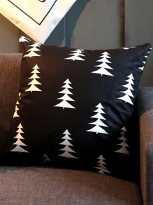 1入組樹紋靠墊套不附帶内芯現代化學纖維裝飾抱枕套 - 黑與白 - 查看 1