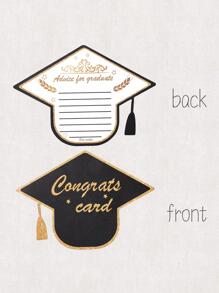 10 thiệp chúc mừng hình mũ tốt nghiệp - màu đen - Xem 3