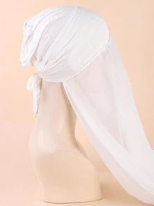 1pc Women Solid Fashion Hijab For Daily Life - White - View 1