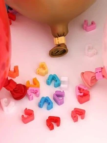 100pcs/set Plastic Balloon Tie Clip, Modern Mixed Color Balloon Tying Tool For Party - Multicolor - View 6