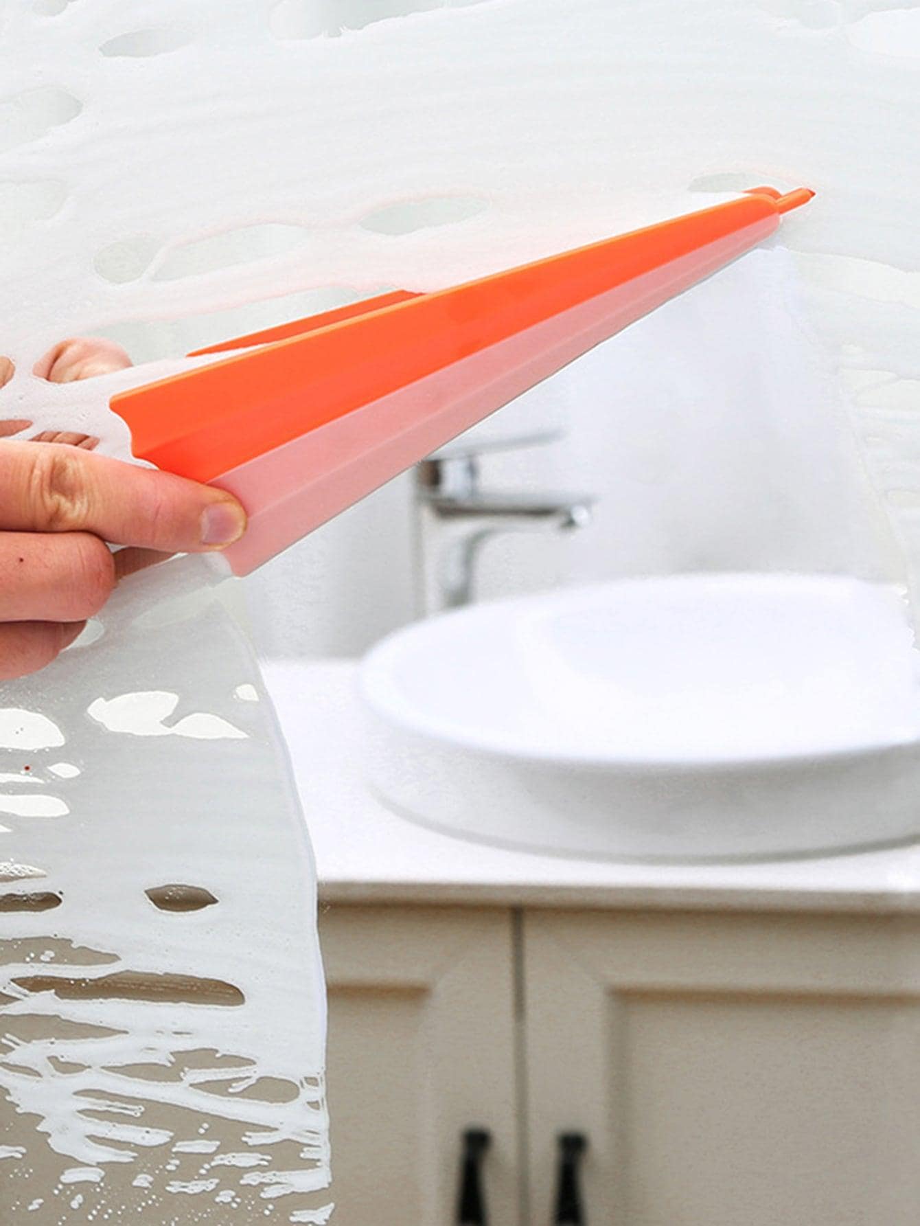 1pc Window Cleaning Scraper - Orange - View 1